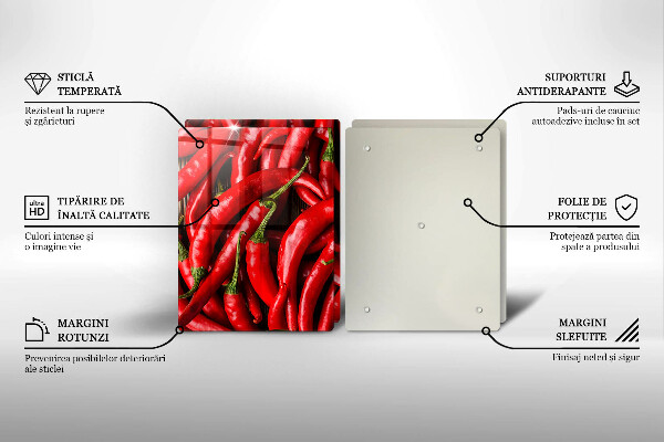 Sklo za varnú dosku Horúce čili papričky
