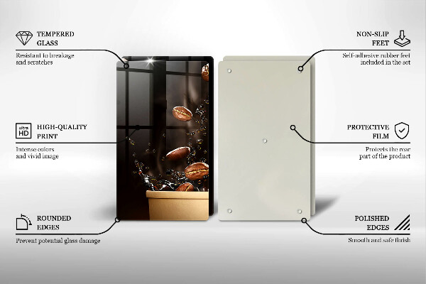 Sklo za varnú dosku Horúce kávové zrná