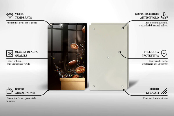 Sklo za varnú dosku Horúce kávové zrná