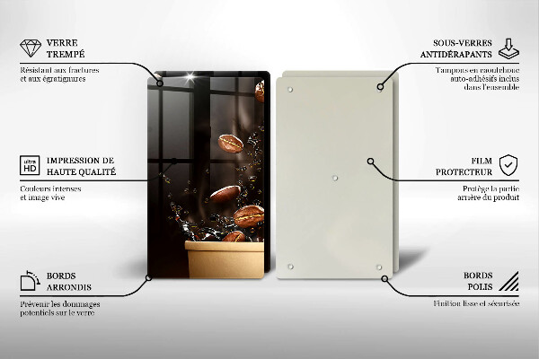 Sklo za varnú dosku Horúce kávové zrná