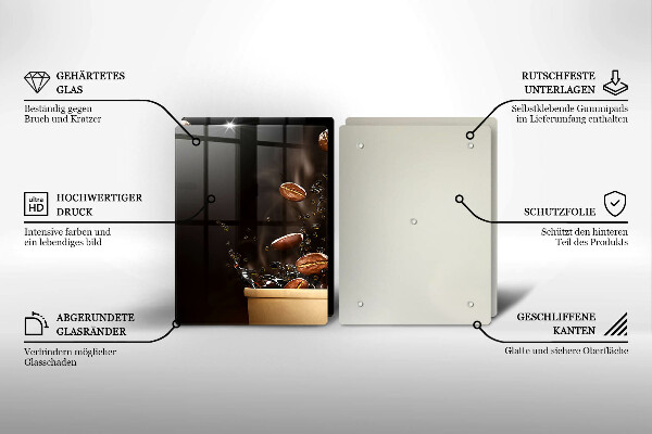 Sklo za varnú dosku Horúce kávové zrná