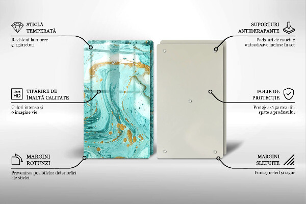 Sklo za varnú dosku Modrá abstrakcia