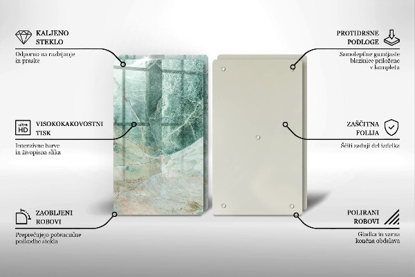 Tvrdené sklo za varnú dosku Kamenná štruktúra