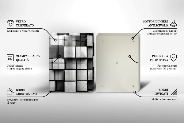Sklo za varnú dosku Abstraktné 3D štvorce