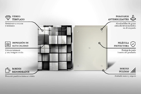 Sklo za varnú dosku Abstraktné 3D štvorce