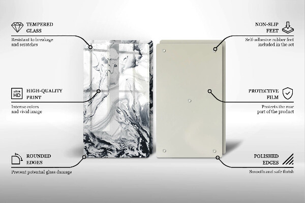 Tvrdené sklo za varnú dosku Atramentová abstrakcia