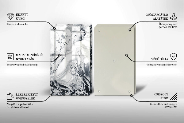 Tvrdené sklo za varnú dosku Atramentová abstrakcia