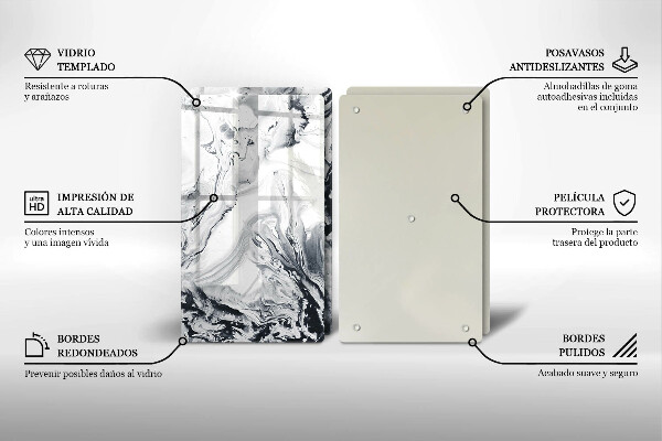 Tvrdené sklo za varnú dosku Atramentová abstrakcia