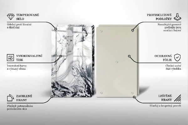 Tvrdené sklo za varnú dosku Atramentová abstrakcia