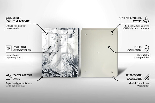 Tvrdené sklo za varnú dosku Atramentová abstrakcia