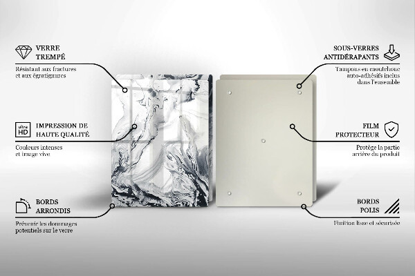 Tvrdené sklo za varnú dosku Atramentová abstrakcia