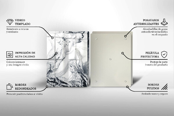 Tvrdené sklo za varnú dosku Atramentová abstrakcia