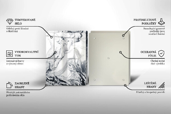 Tvrdené sklo za varnú dosku Atramentová abstrakcia