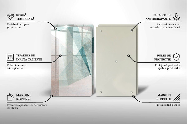 Tvrdené sklo za varnú dosku Ostrá abstrakcia