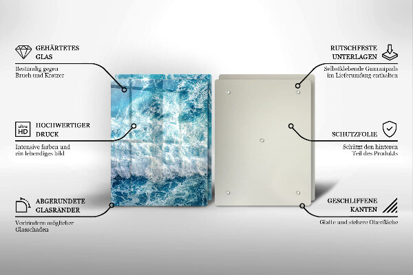 Sklo za varnú dosku Vlny morskej vody