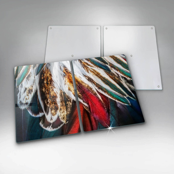 Sklo za varnú dosku Boho vtáčie perie