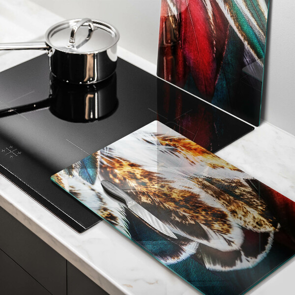 Sklo za varnú dosku Boho vtáčie perie