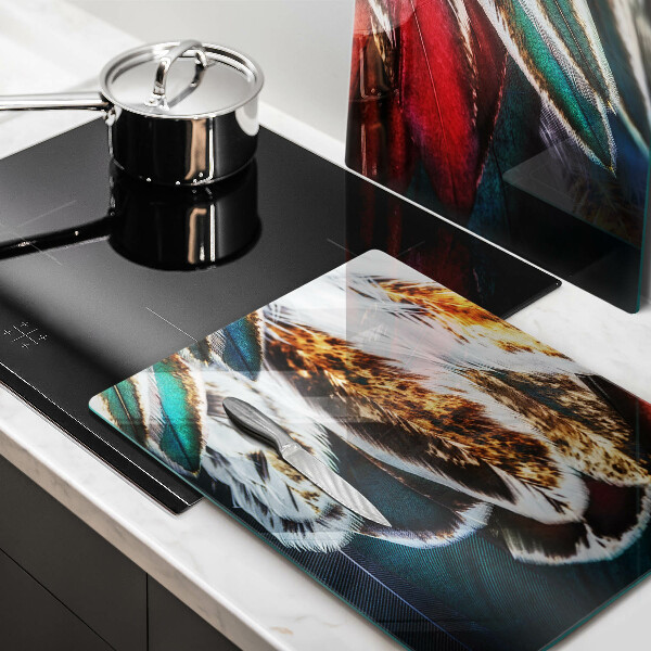 Sklo za varnú dosku Boho vtáčie perie