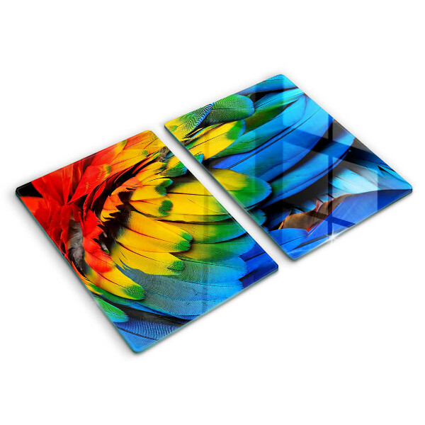 Sklo za varnú dosku Farebné papagájové perie