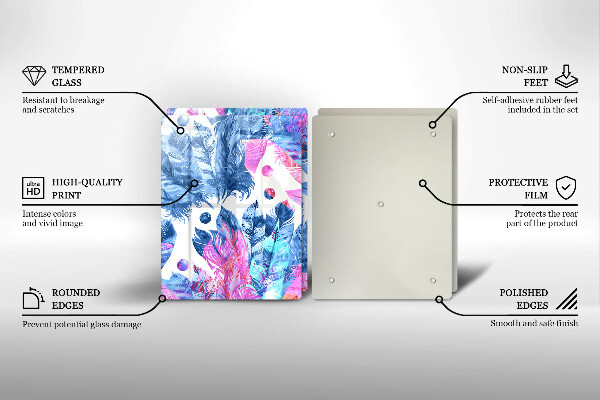 Sklo za varnú dosku Perie boho ilustrácie