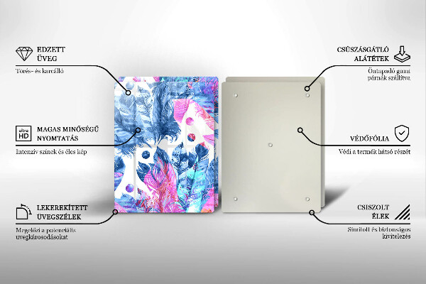 Sklo za varnú dosku Perie boho ilustrácie