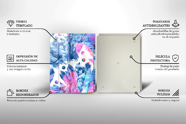 Sklo za varnú dosku Perie boho ilustrácie