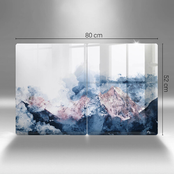 Sklo za varnú dosku Abstraktné maľované hory