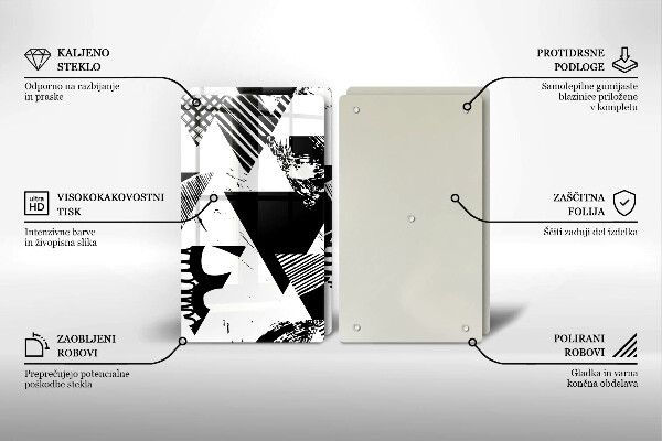 Sklo za varnú dosku Geometrické trojuholníky