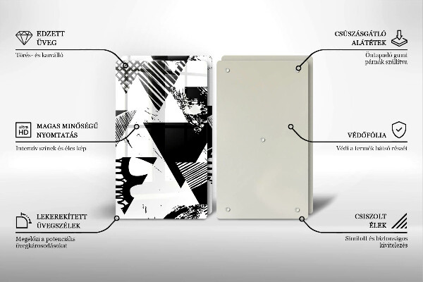 Sklo za varnú dosku Geometrické trojuholníky