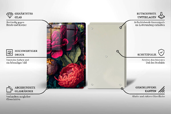 Sklo za varnú dosku Nádherné kvety