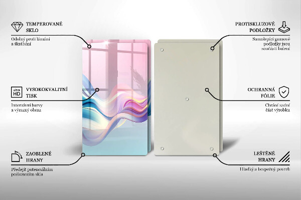 Sklo za varnú dosku Pastelová abstrakcia