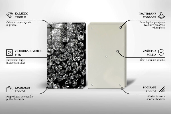 Sklo za varnú dosku Diamanty diamanty