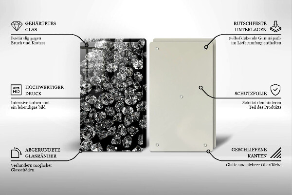 Sklo za varnú dosku Diamanty diamanty