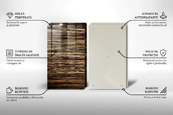 Sklo za varnú dosku Textúra dreva