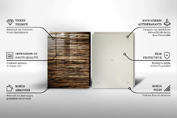 Sklo za varnú dosku Textúra dreva