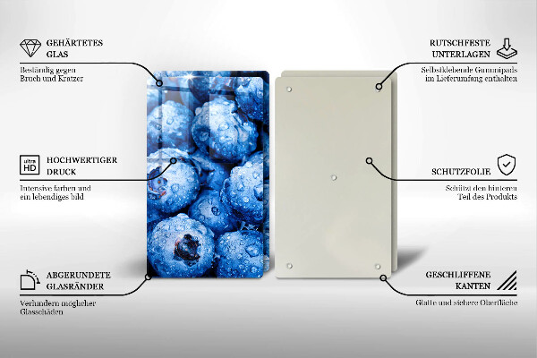 Tvrdené sklo za varnú dosku Šťavnaté čučoriedky