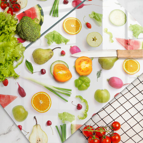 Sklo za varnú dosku Vzor ovocia a zeleniny