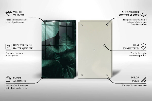 Sklo za varnú dosku Divoké tmavé listy