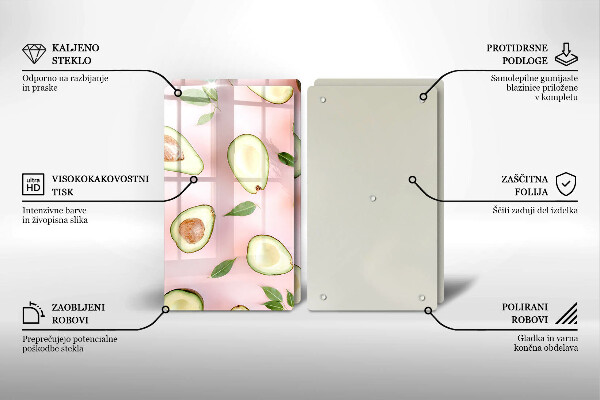 Sklo za varnú dosku Avokádový vzor