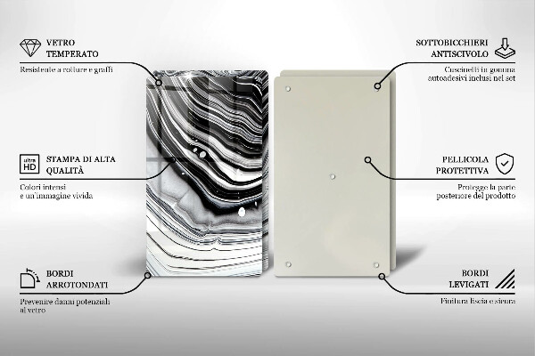 Sklo za varnú dosku Atramentová abstrakcia