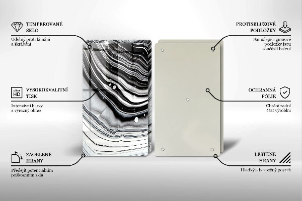 Sklo za varnú dosku Atramentová abstrakcia