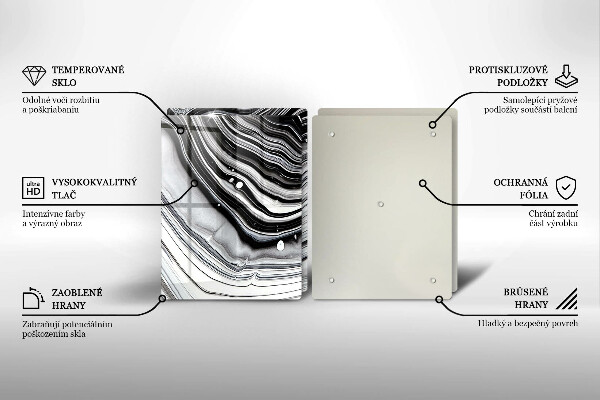 Sklo za varnú dosku Atramentová abstrakcia