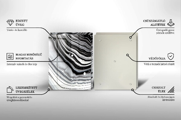 Sklo za varnú dosku Atramentová abstrakcia
