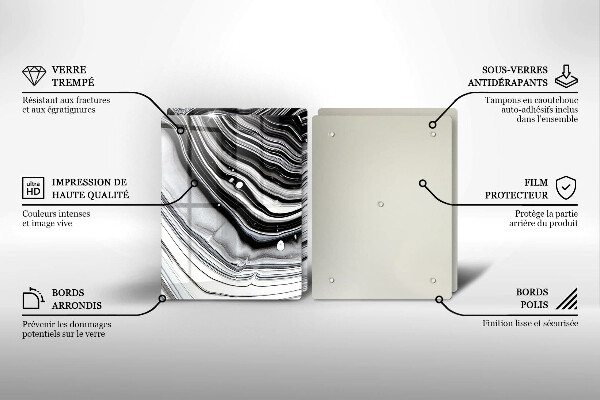 Sklo za varnú dosku Atramentová abstrakcia