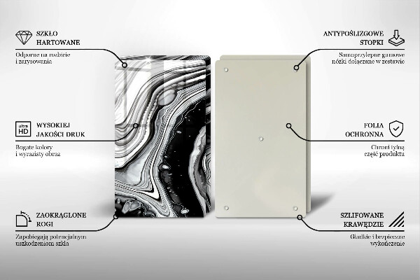 Sklo za varnú dosku Atramentová abstrakcia