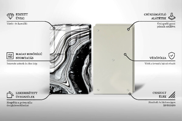 Sklo za varnú dosku Atramentová abstrakcia