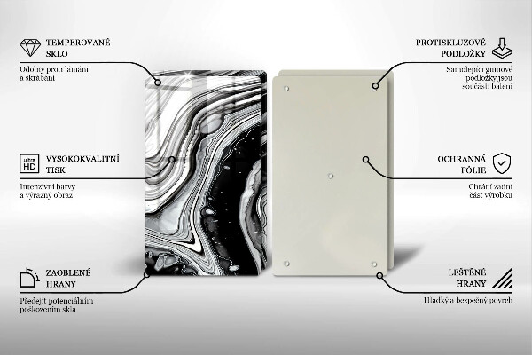 Sklo za varnú dosku Atramentová abstrakcia