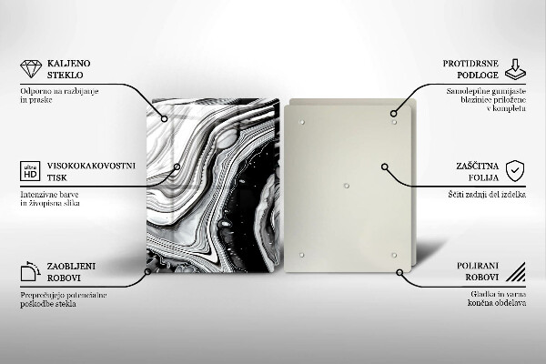 Sklo za varnú dosku Atramentová abstrakcia