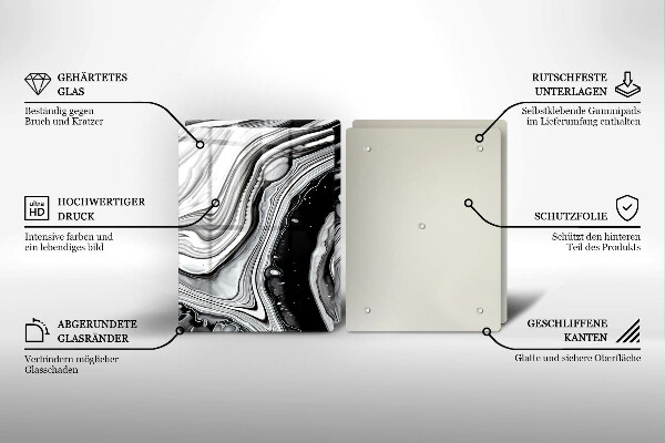 Sklo za varnú dosku Atramentová abstrakcia