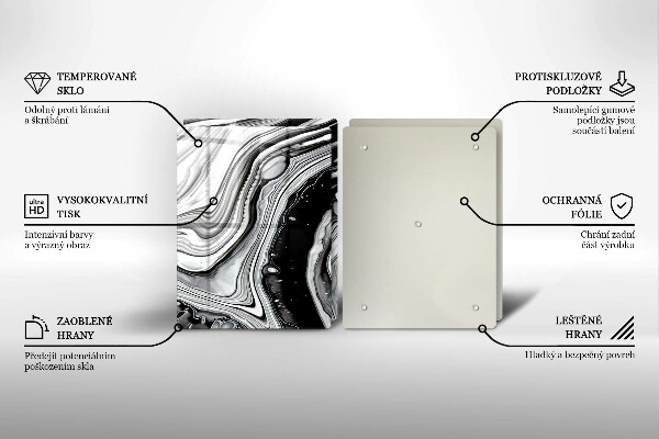 Sklo za varnú dosku Atramentová abstrakcia